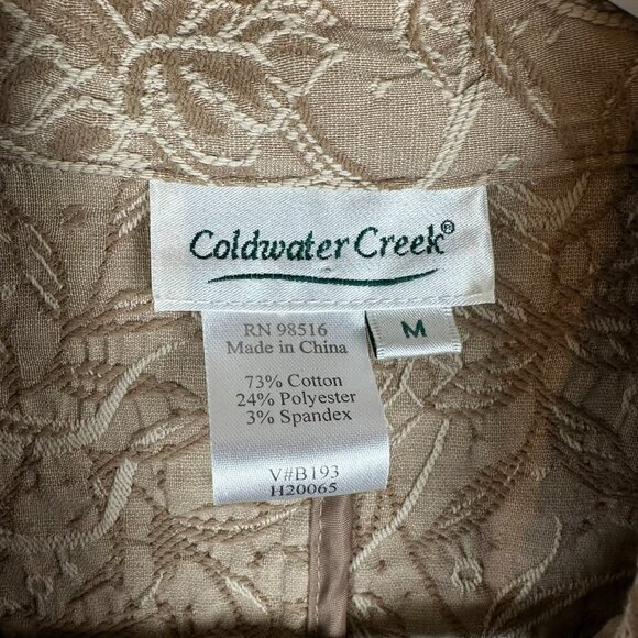Coldwater Creek Jacquard Tonal Floral Printed Blazer Jacket Office - Picture 3 of 6